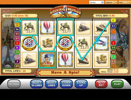 casino screen of symbols