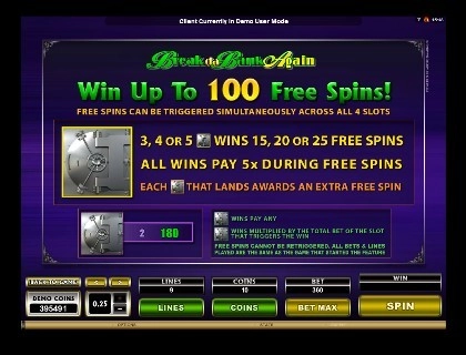 casino screen of symbols