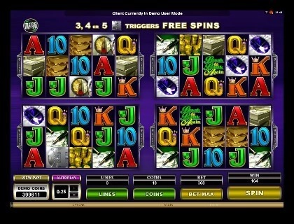 casino screen of symbols