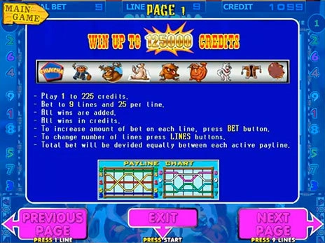 casino screen of symbols