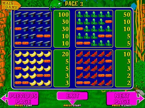 casino screen of symbols