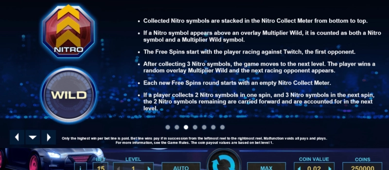 casino screen of symbols