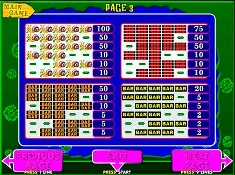 casino screen of symbols
