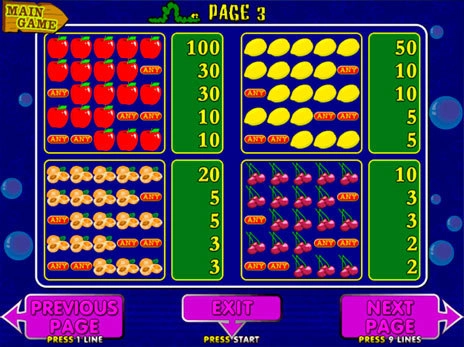 casino screen of symbols