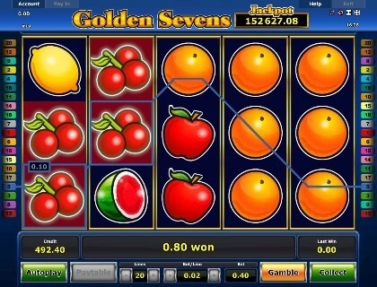 casino screen of symbols