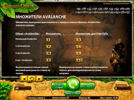 casino screen of symbols
