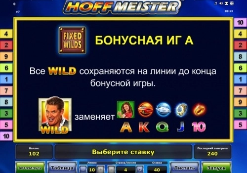 casino screen of symbols