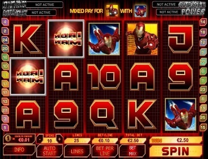 casino screen of symbols