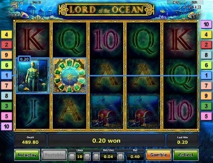 casino screen of symbols