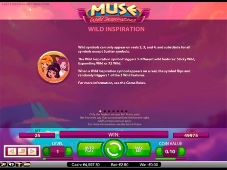 casino screen of symbols