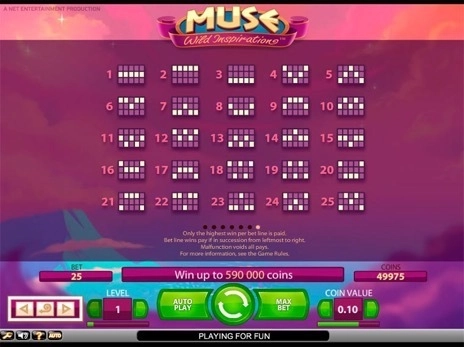 casino screen of symbols
