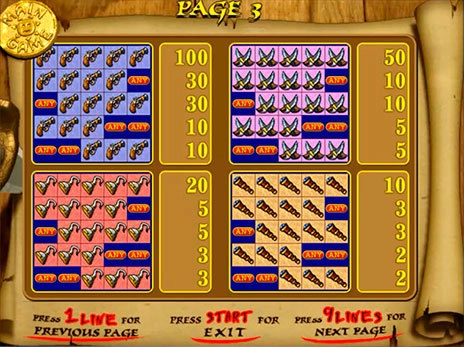 casino screen of symbols