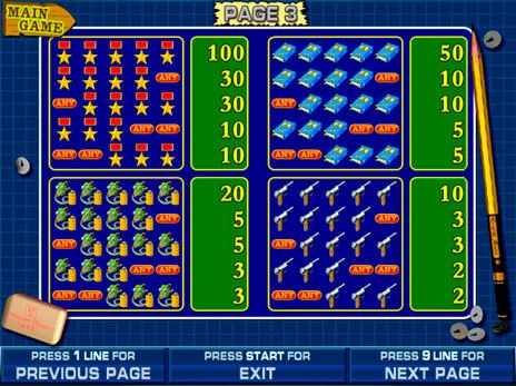 casino screen of symbols