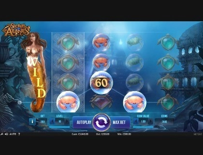 casino screen of symbols