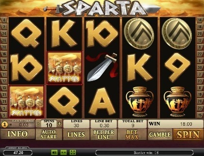 casino screen of symbols