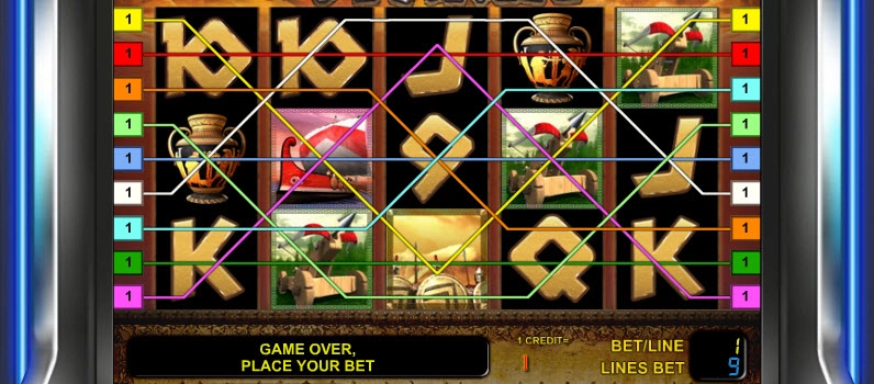 casino screen of symbols