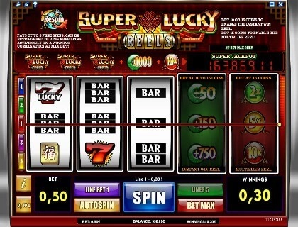 casino screen of symbols