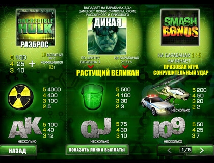 casino screen of symbols